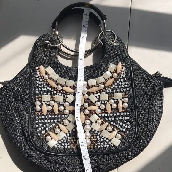 NICOLE Lee Collection beaded fabric tweed handbag - Picture 10 of 10